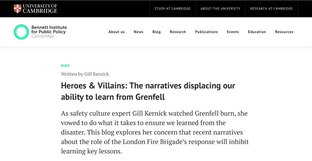 Bennett Institute Heroes and Villains